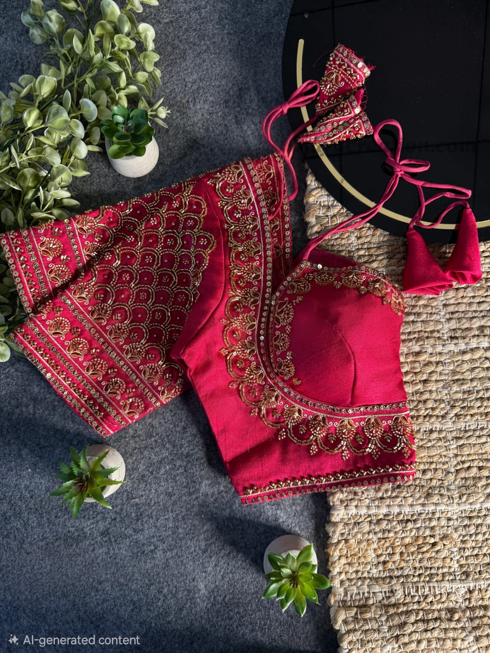 Masaba-Inspired Rani Pink Beads Work Blouse