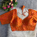 Banarasi Silk Blouse - Imperial Orange