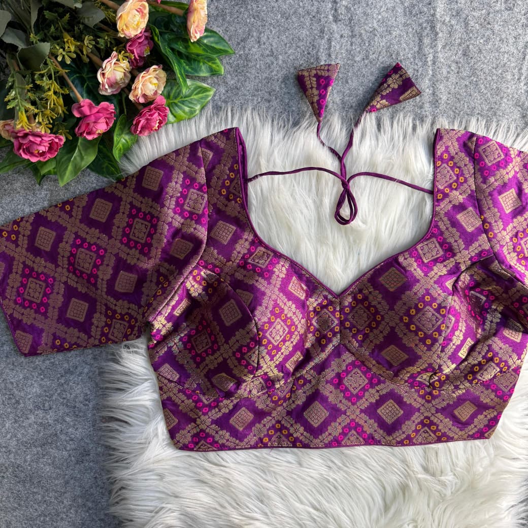 Banarasi Silk Blouse - Maharani Purple