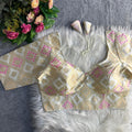Banarasi Silk Blouse - Ivory Gold