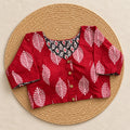 Reversible Crimson Botanical Ajrakh Blouse