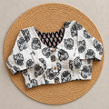 Reversible Ivory Black Floral Ajrakh Blouse