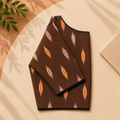 Ikkat Motif Boat Neck Blouse — Brown