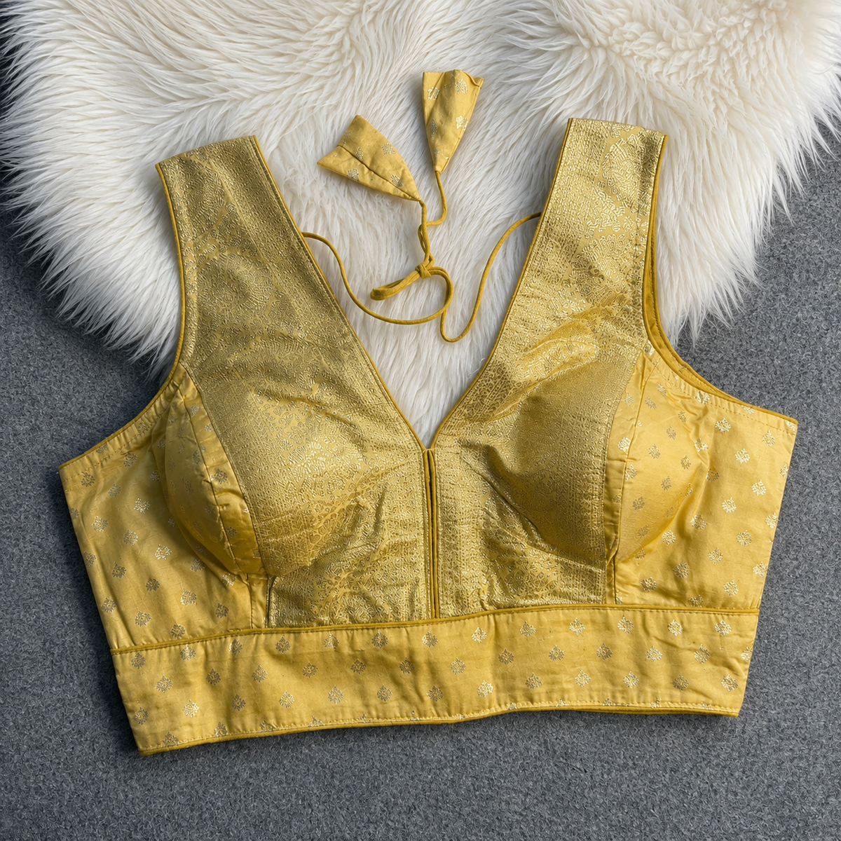 V-Neck Heavy Banarasi Blouse