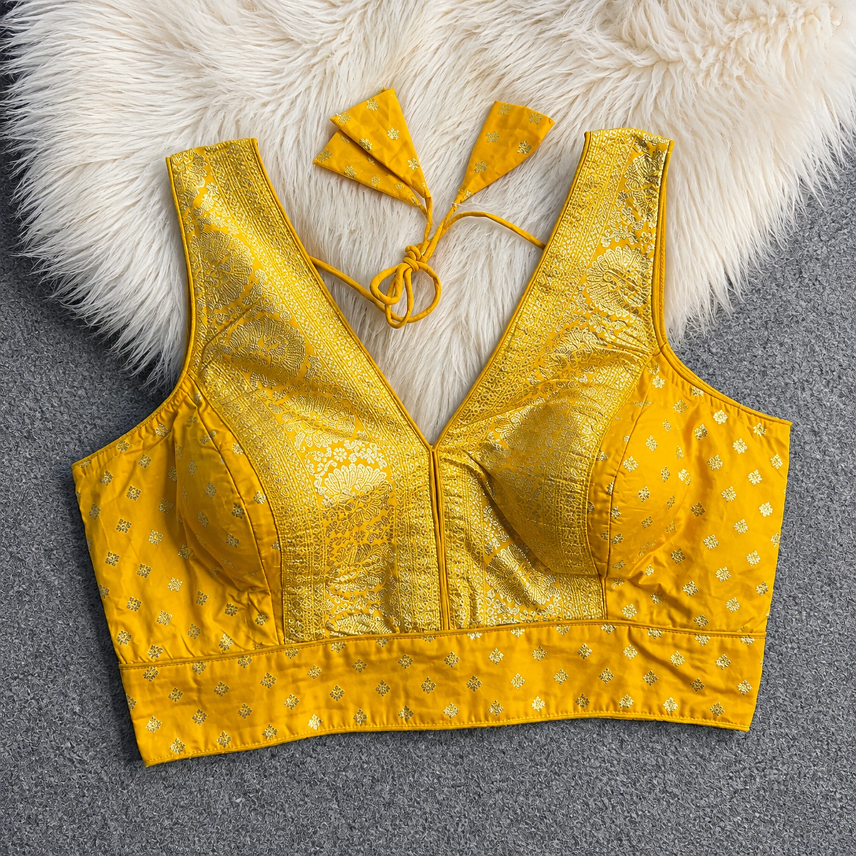 V-Neck Heavy Banarasi Blouse