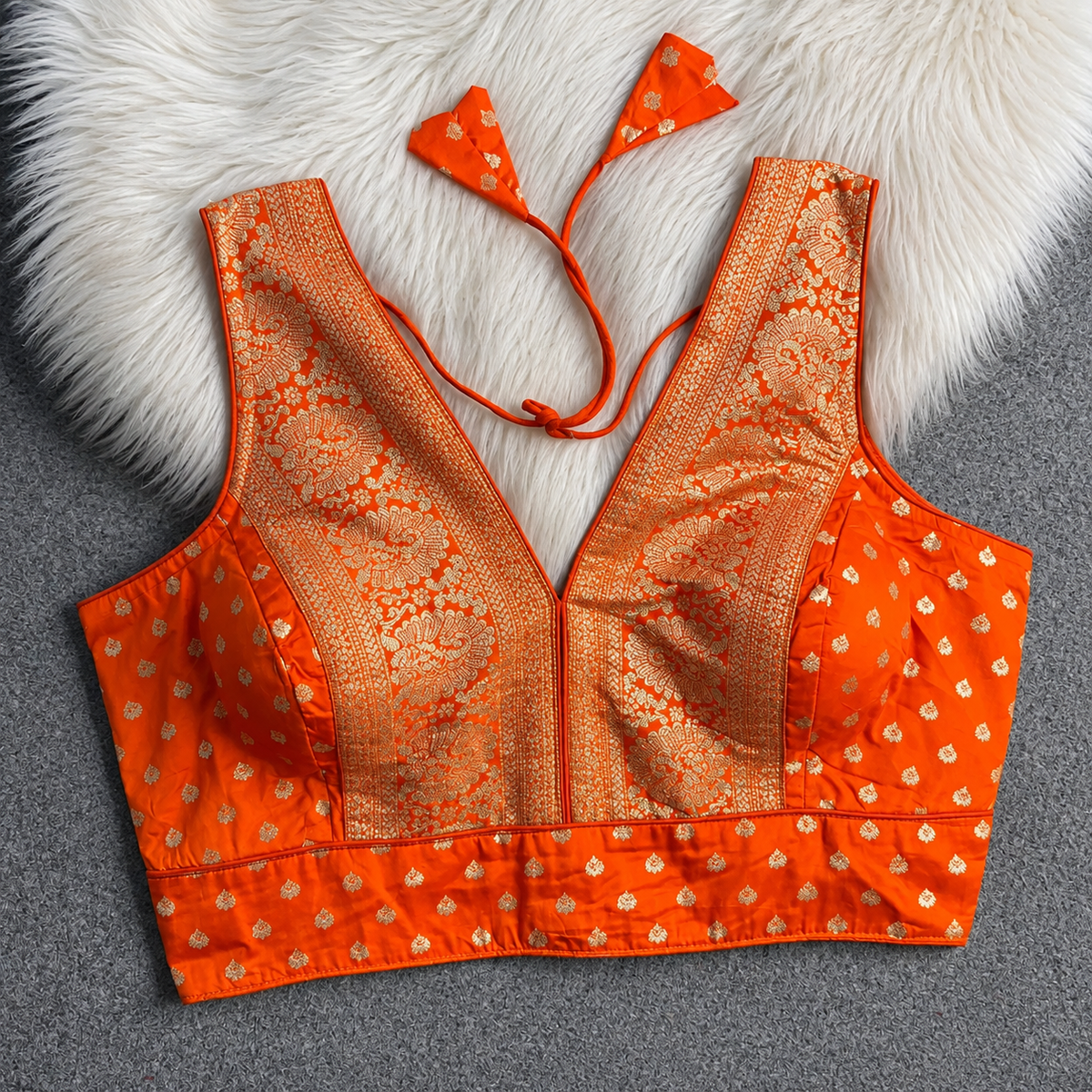 V-Neck Heavy Banarasi Blouse