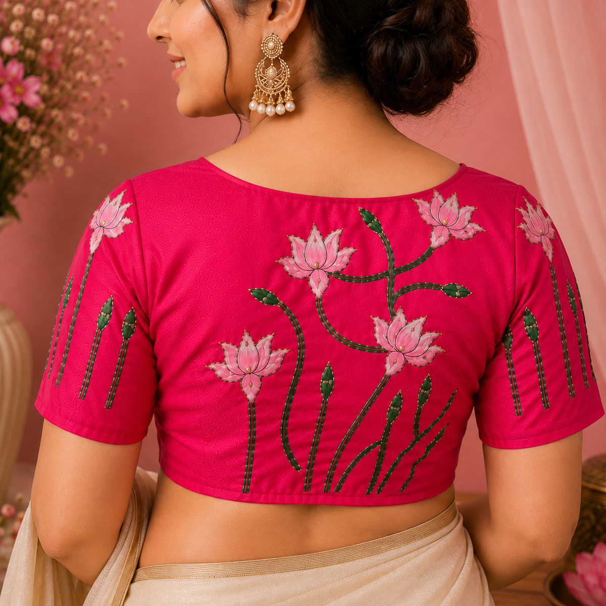 Lotus Motif Designer Blouse