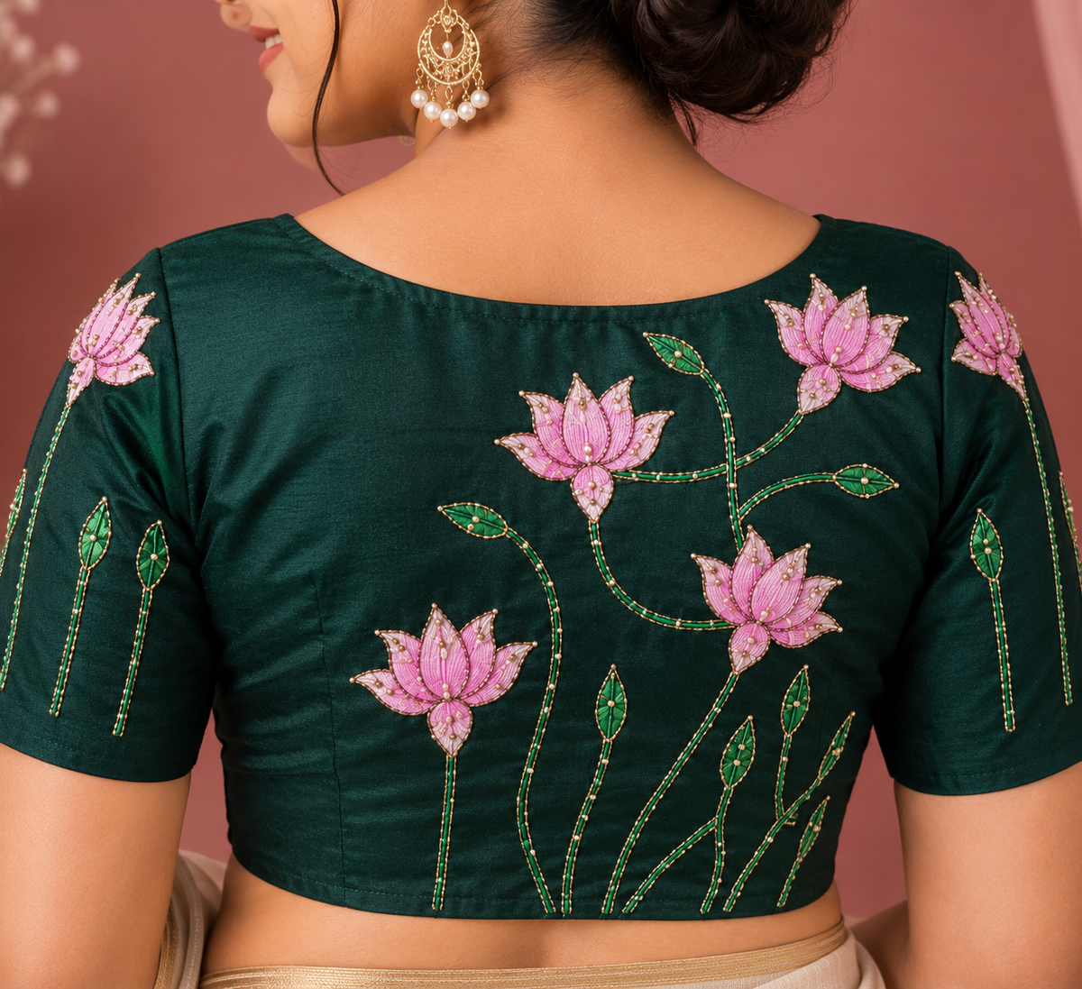 Lotus Motif Designer Blouse