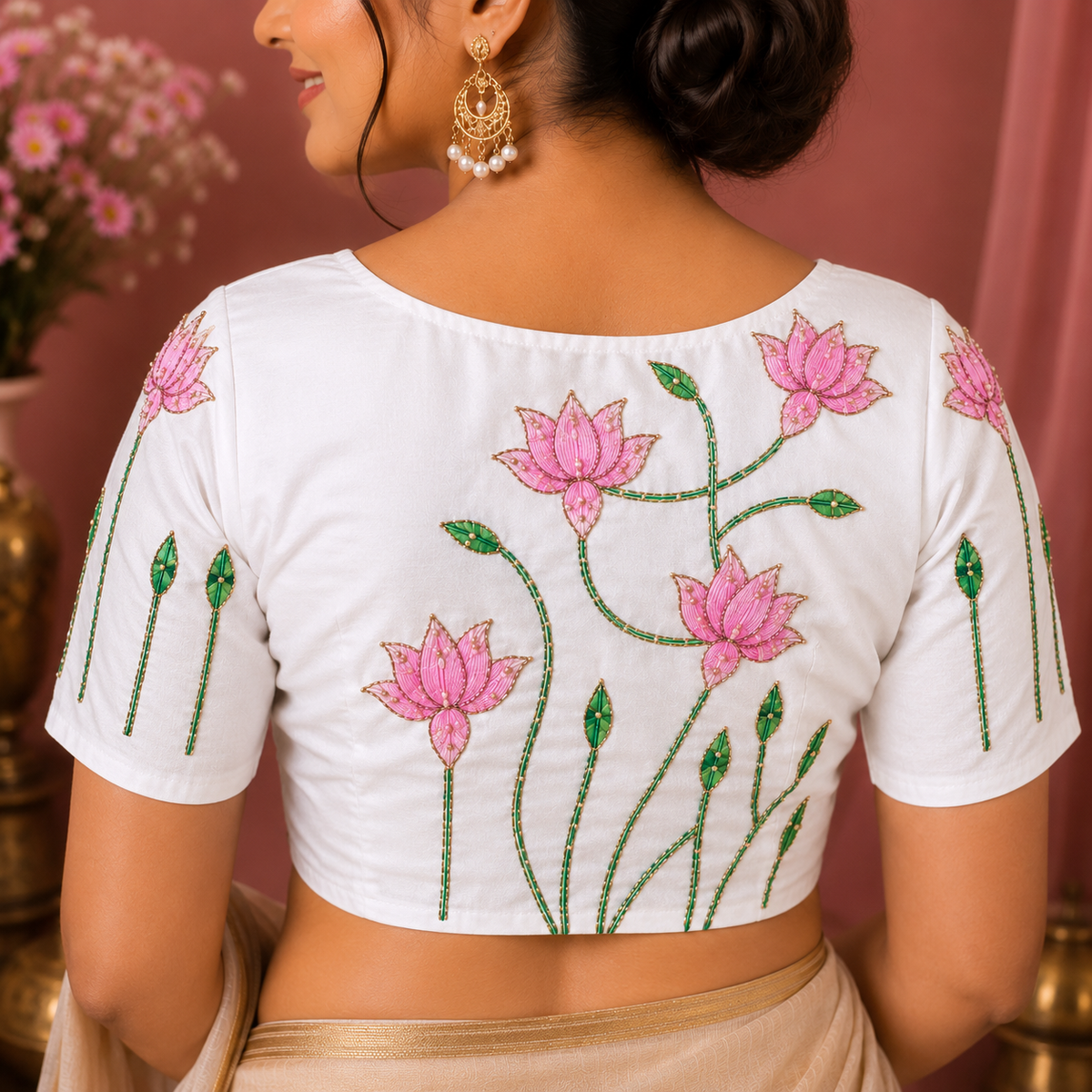 Lotus Motif Designer Blouse