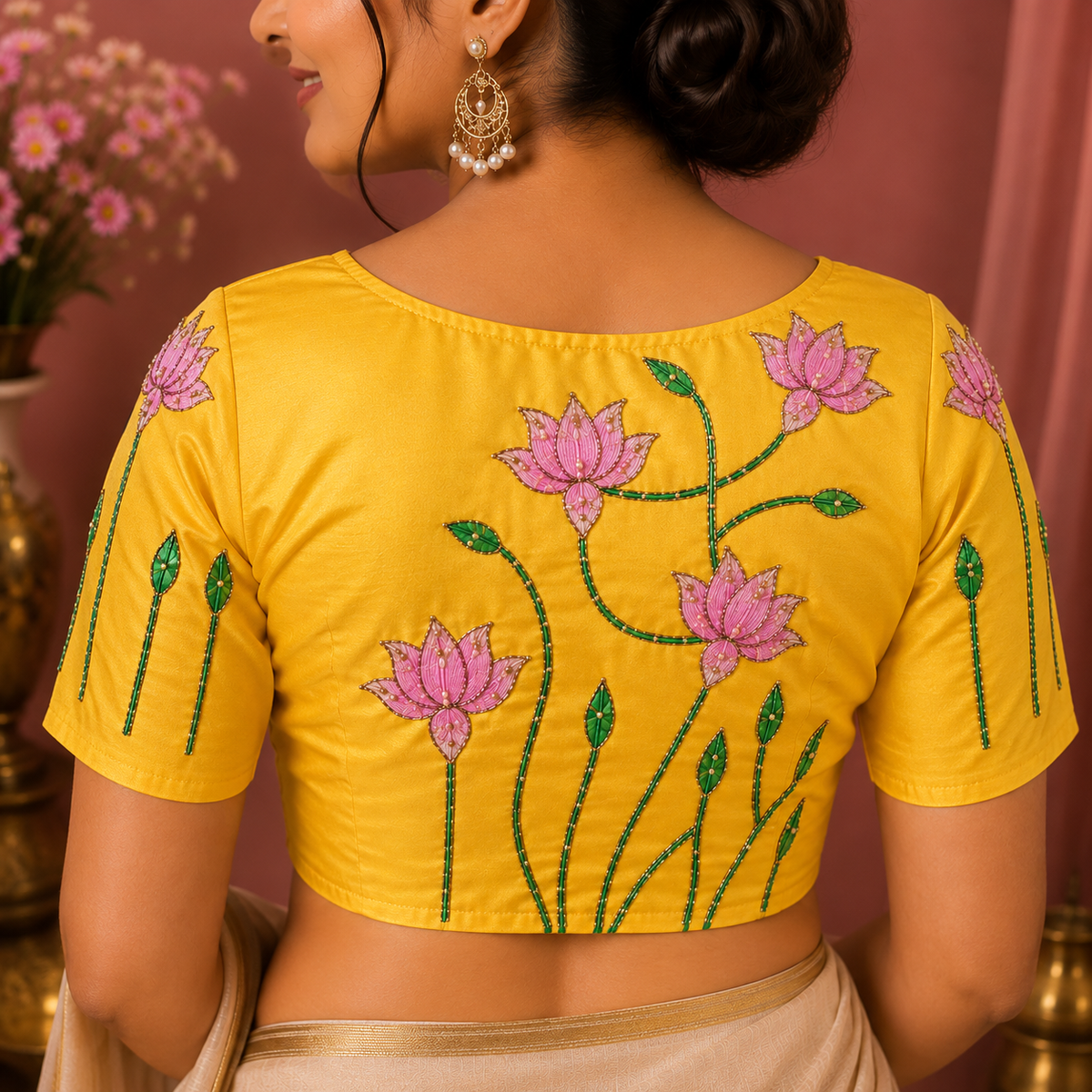 Lotus Motif Designer Blouse