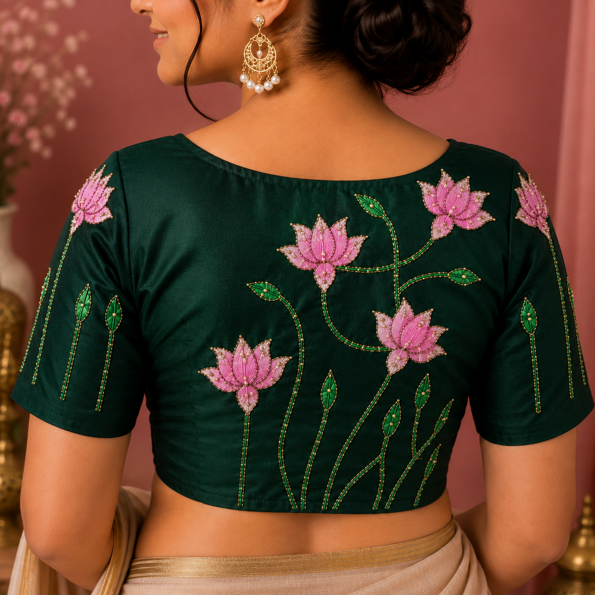 Lotus Motif Designer Blouse