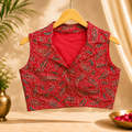 Crimson Paisley Cotton Blouse