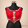 Navratri Hand Mirror Work Blouse