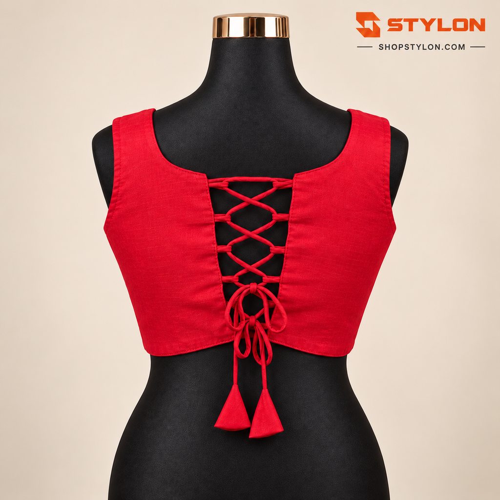 Navratri Hand Mirror Work Blouse