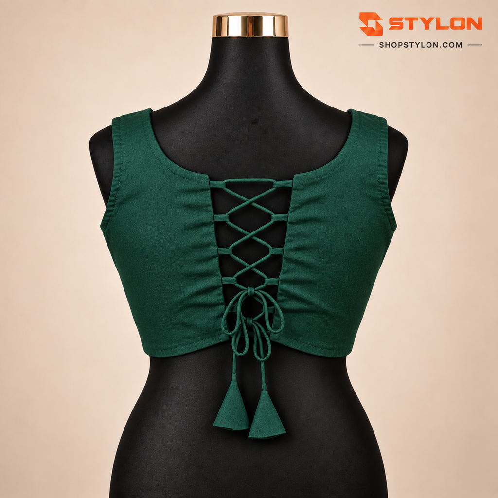 Navratri Hand Mirror Work Blouse