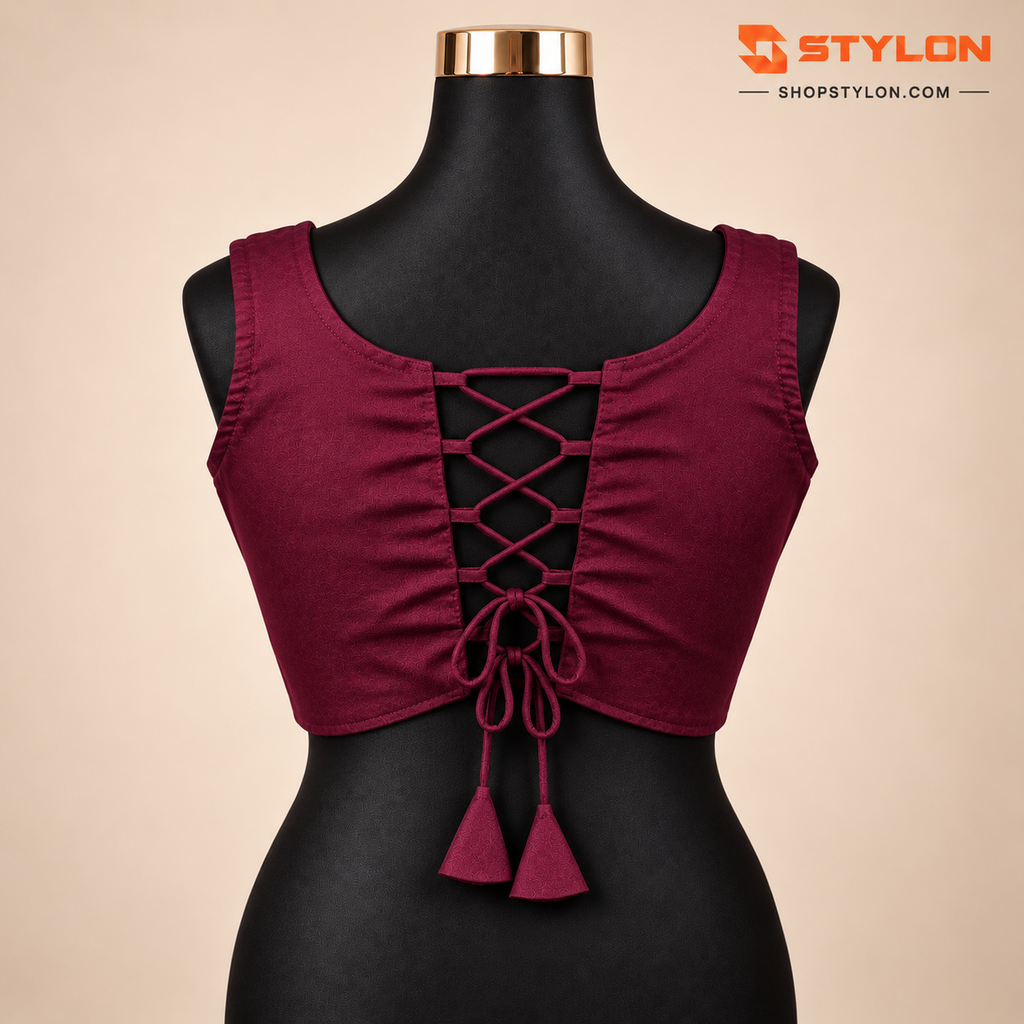 Navratri Hand Mirror Work Blouse