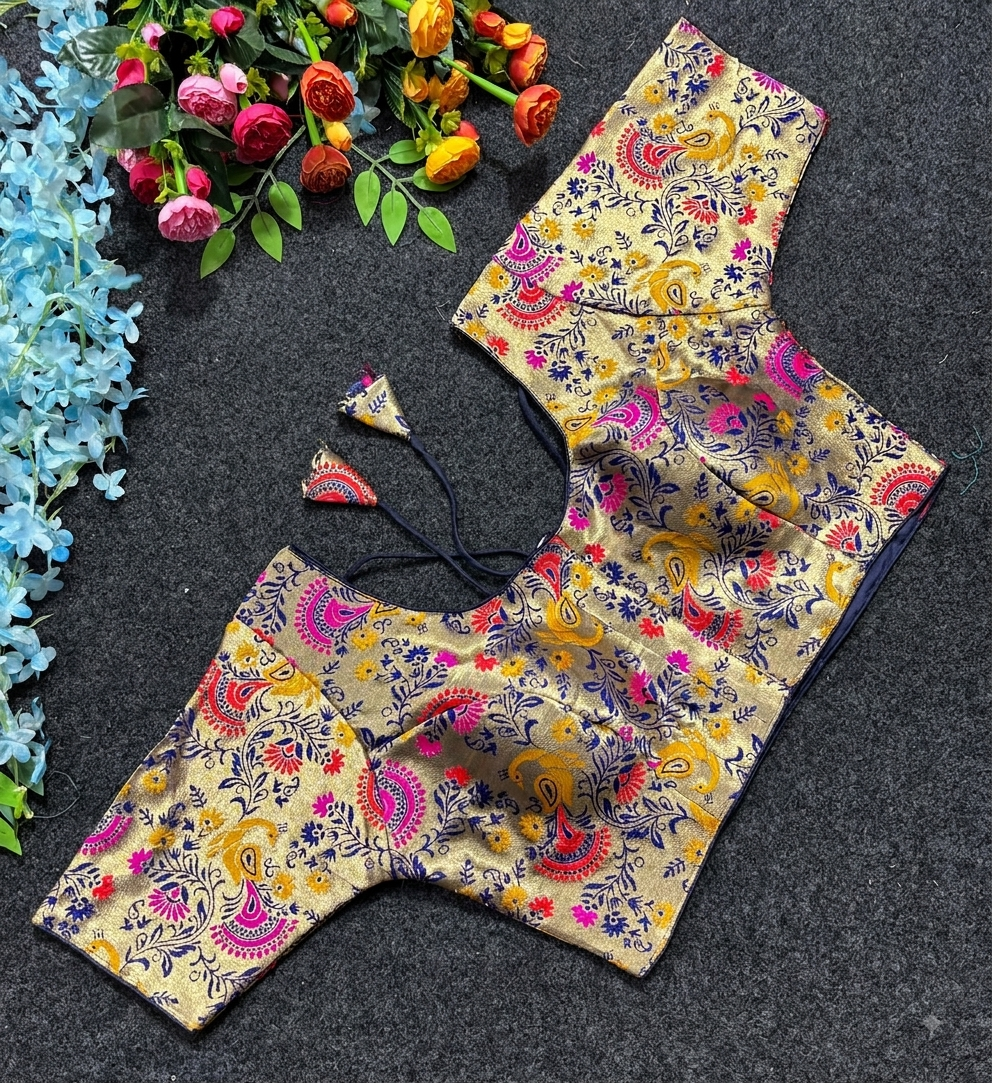 Royal Pink Paithani Blouse