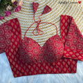 Masaba Style Crimson Red Ajrakh Cotton Blouse
