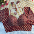 Masaba Style Wine Maroon Ajrakh Cotton Blouse