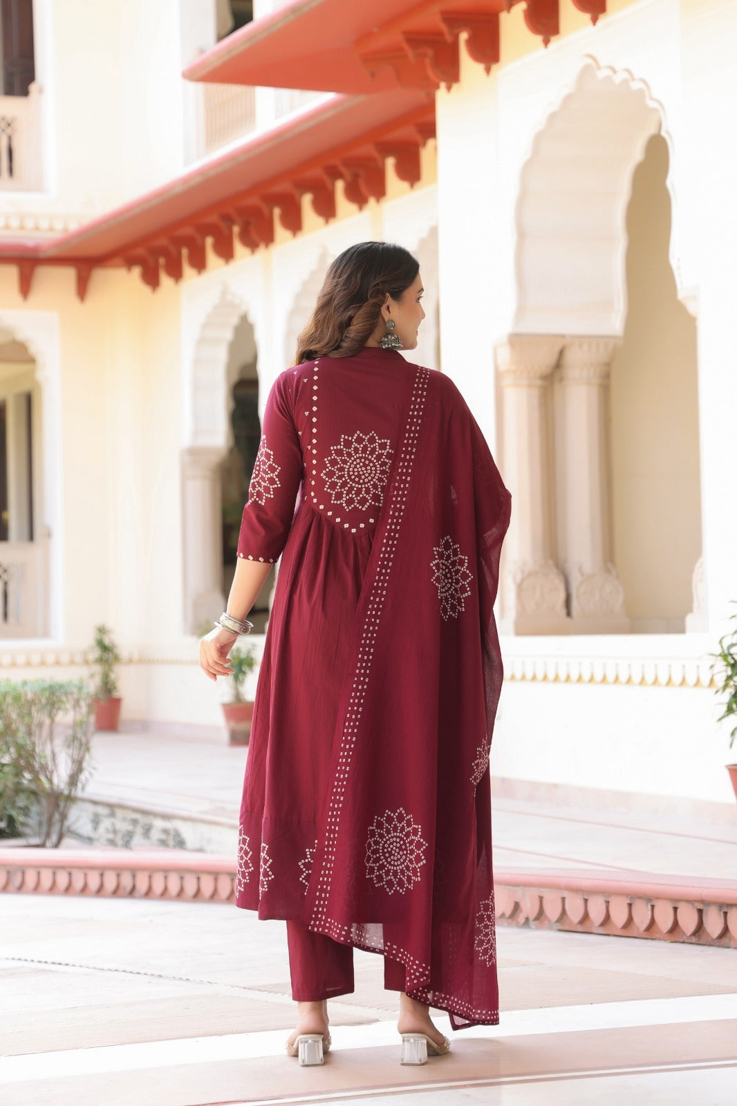 Maroon Floral Anarkali Kurta
