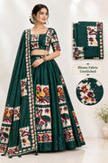 Bottle Green Patola Print Lehenga Choli Set with Dupatta