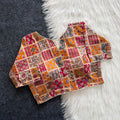 Ajrak Heritage Patchwork Blouse – Mustard Green
