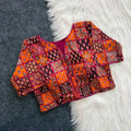 Ajrak Heritage Patchwork Blouse – Mustard & Olive
