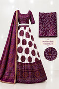 Bandhani Printed Lehenga Set with Unstitched Blouse