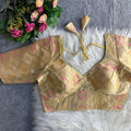 Banarasi Silk Blouse - Pearl Gold