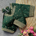 Green Emerald Royale Zari Blouse