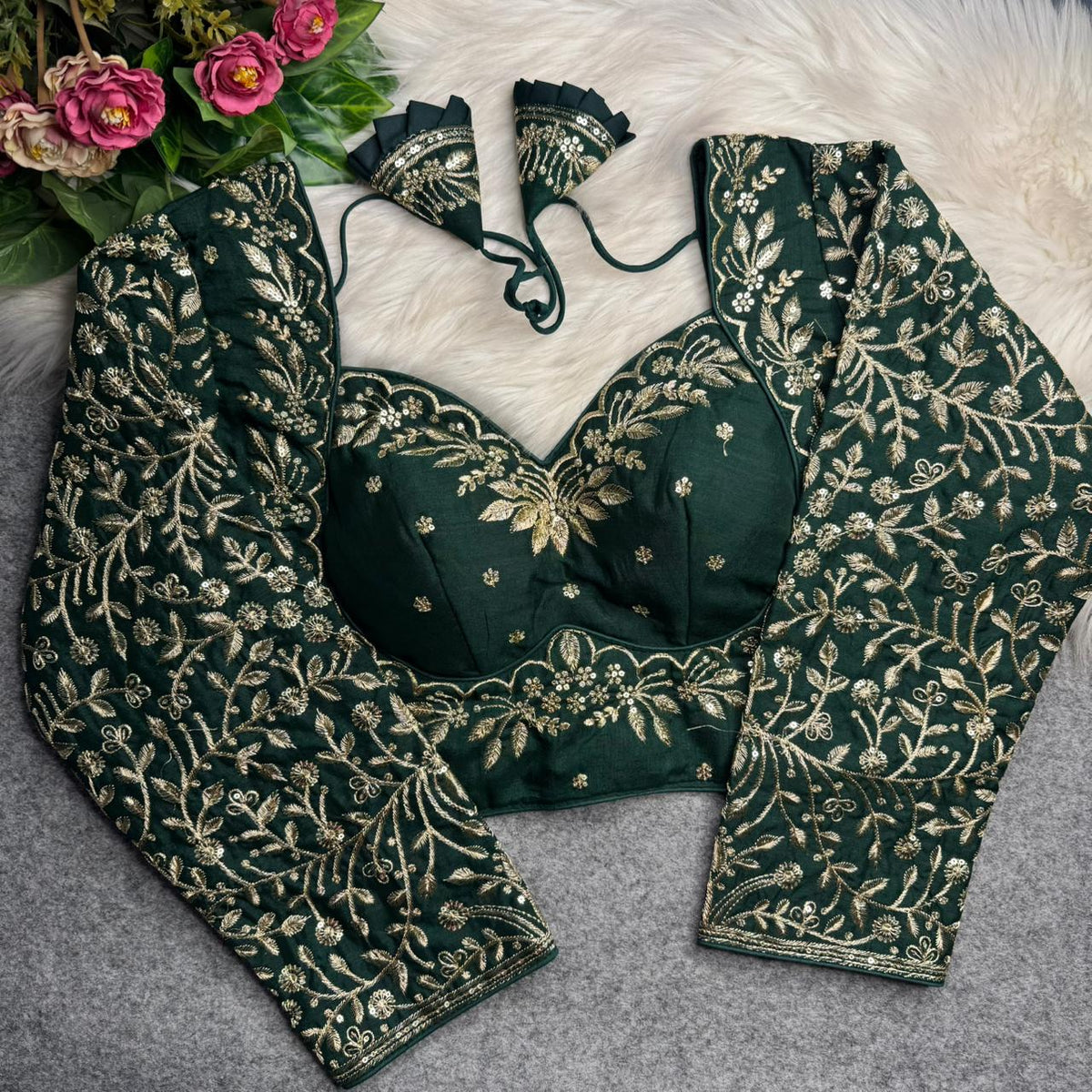 Royal Forest Green Mumtaz Blouse