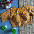 Ajrakh Print Ready Made Blouse –  Mustard Yellow