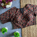 Ajrakh Print Ready Made Blouse – Black