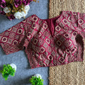 Ajrakh Print Ready Made Blouse – Magenta