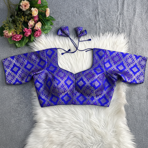 Royal Blue Banarasi Silk Blouse